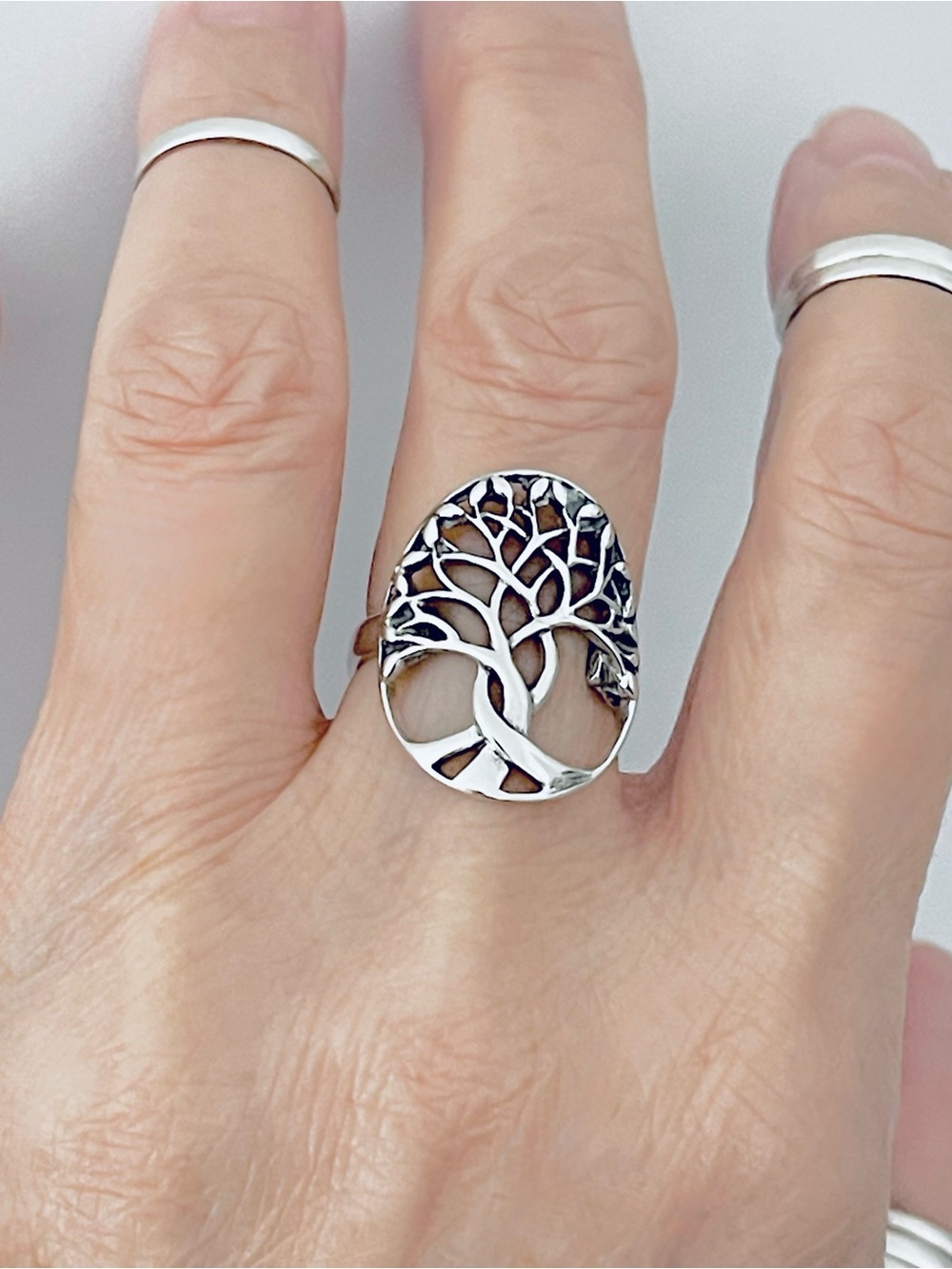 Sterling Silver Large Tree of Life Ring, Statement Fortune Rings, Zen Jewelry